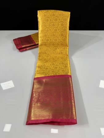 GOLD YELLOW X PINK BROCADE